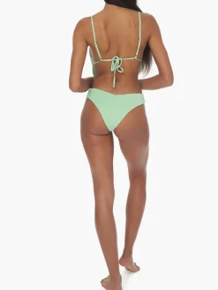 Mint Cowl Neck Glitter Bikini Top