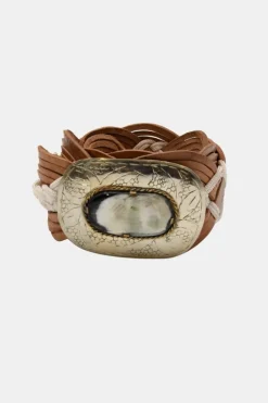 Miss June Tan Leather Buckle Belt Helicia