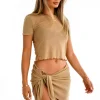 Mocha Short Sleeved Mesh T-shirt