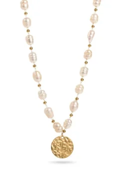 Mother of Pearl Necklace with Coin Charm