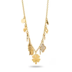 Multi Charm Necklace Clover