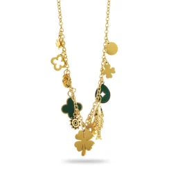 Multi Charm Necklace Clover