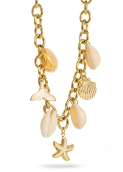 Multi Charm Seashell Necklace