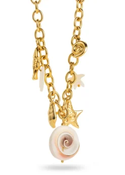 Multi Charm Seashell Necklace