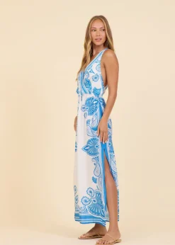 Mykonos Border Print Maxi Dress