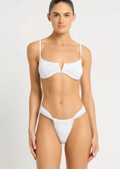 Nora Balconette Bikini Top in White Optic Leopard