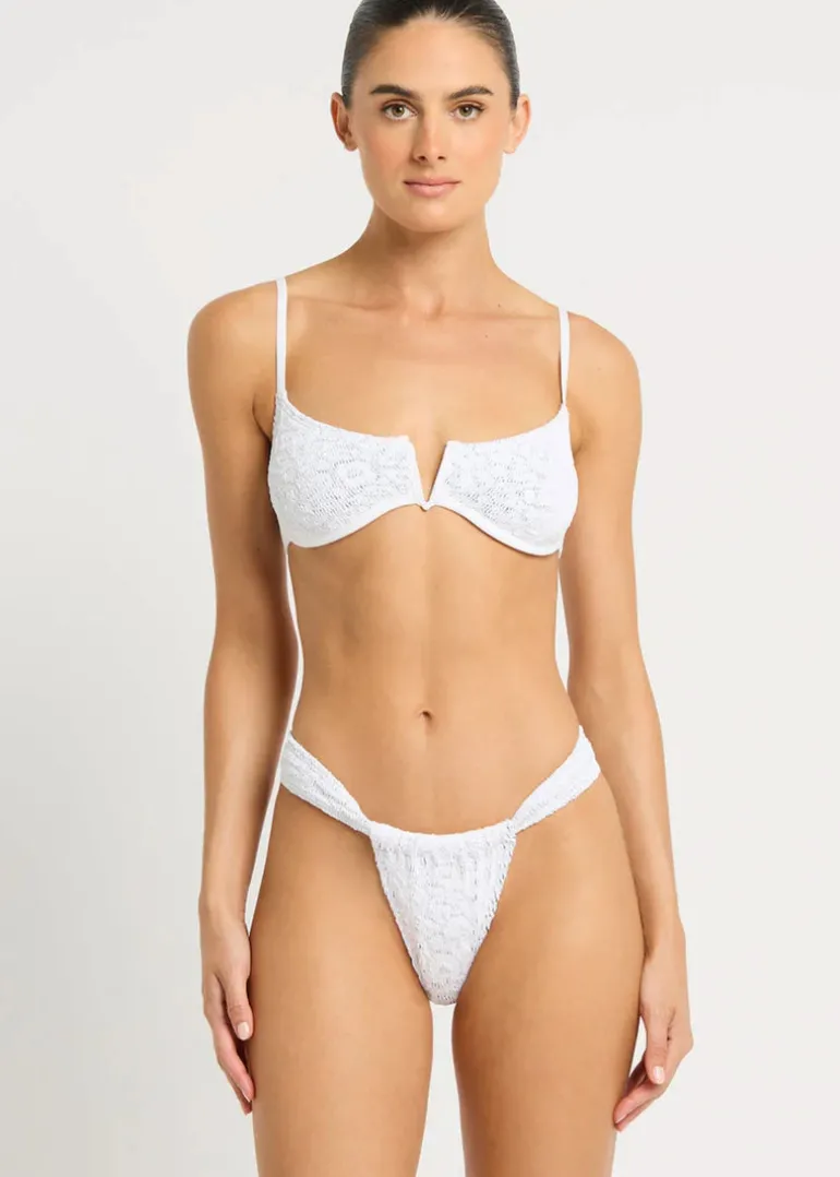 Nora Balconette Bikini Top in White Optic Leopard