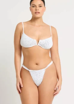 Nora Balconette Bikini Top in White Optic Leopard