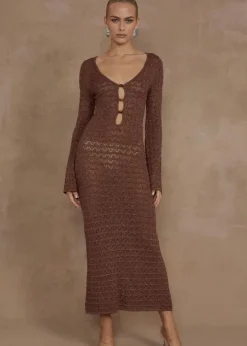 Nya Knit Midi Dress in Espresso