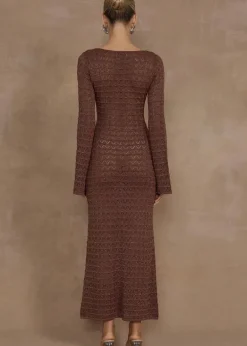 Nya Knit Midi Dress in Espresso