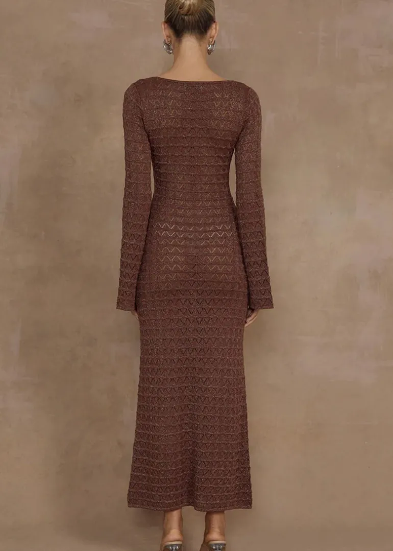 Nya Knit Midi Dress in Espresso