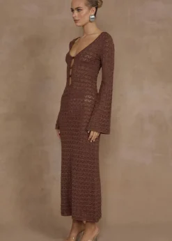 Nya Knit Midi Dress in Espresso