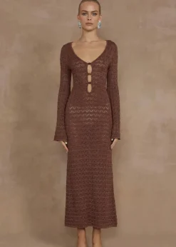 Nya Knit Midi Dress in Espresso