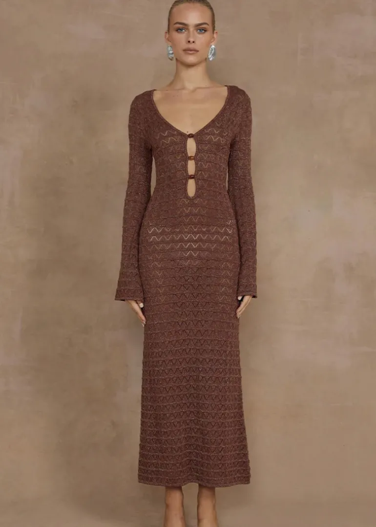 Nya Knit Midi Dress in Espresso