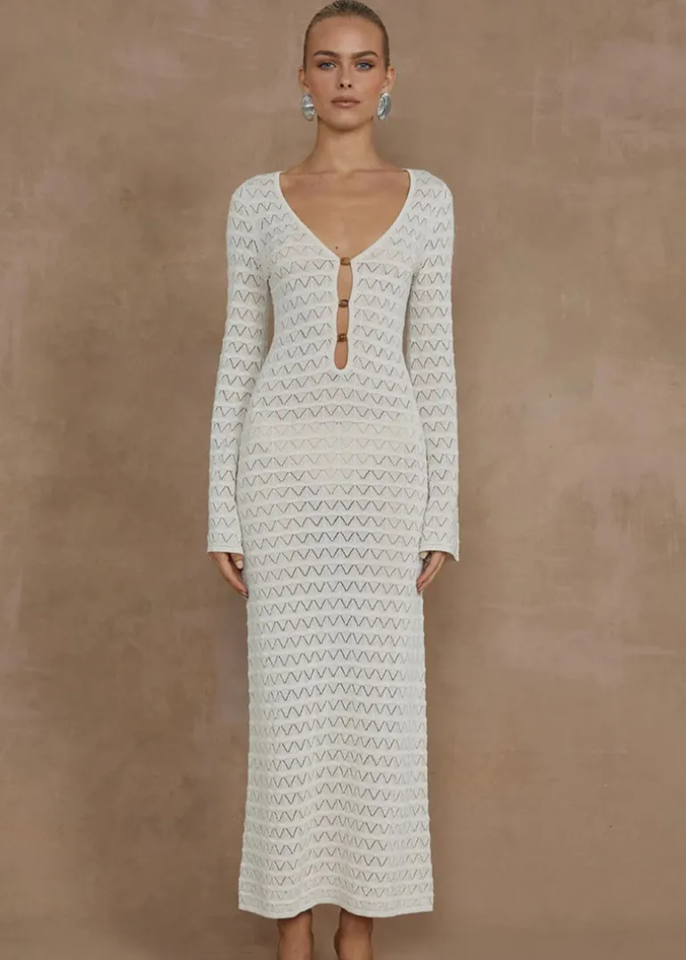 Nya Knit Midi Dress in Ivory