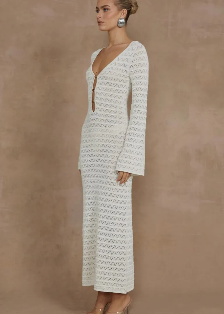 Nya Knit Midi Dress in Ivory