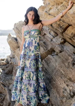 Ocean Pearl Bandeau Maxi Dress