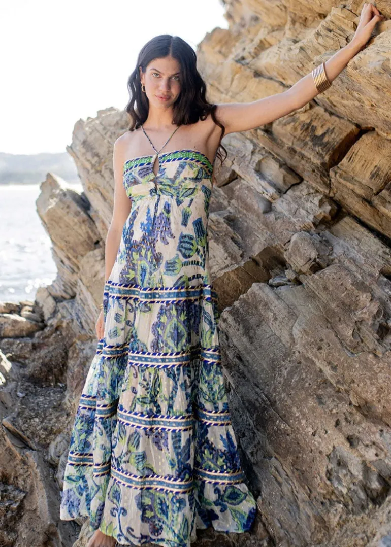 Ocean Pearl Bandeau Maxi Dress