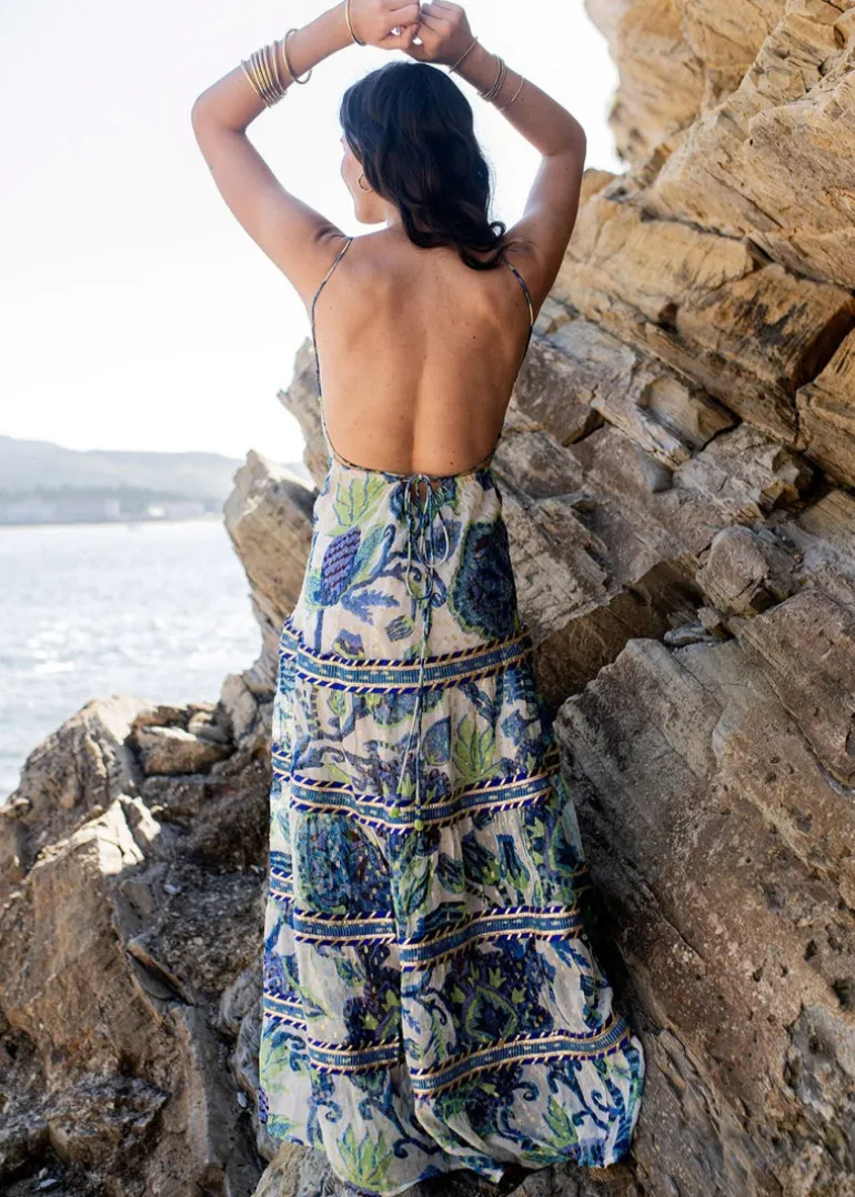 Ocean Pearl Bandeau Maxi Dress