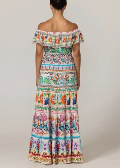 Off Shoulder Maxi Print Dress Yalla