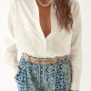 Off White Embroidered Blouse Ganges