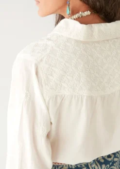 Off White Embroidered Blouse Ganges