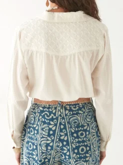 Off White Embroidered Blouse Ganges