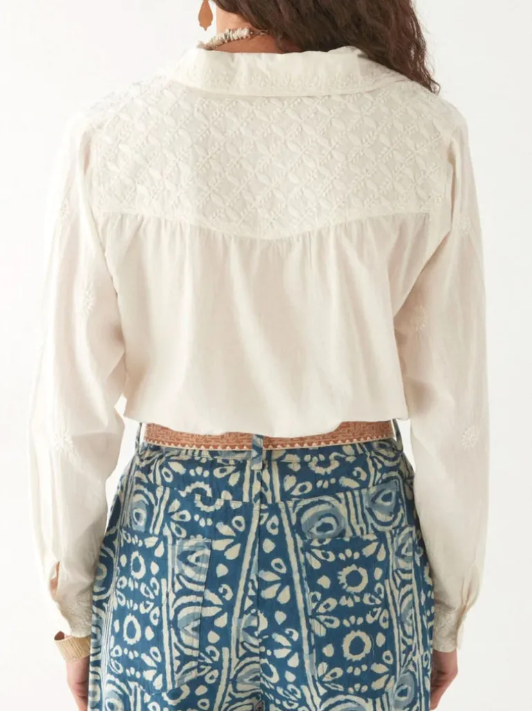 Off White Embroidered Blouse Ganges