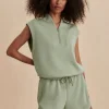 Ollie High Rise Shorts in Snow Sage