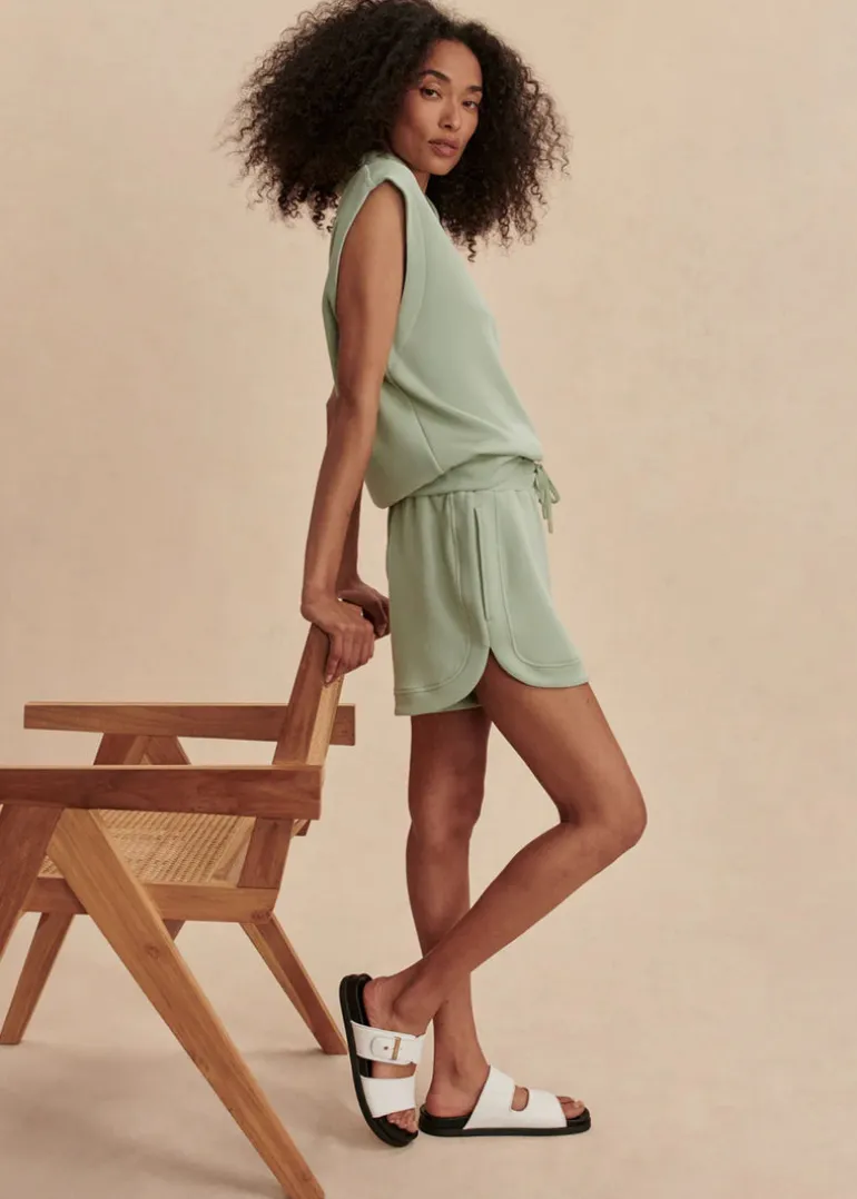Ollie High Rise Shorts in Snow Sage
