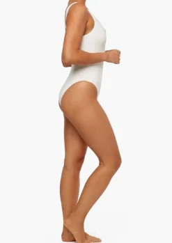 One Shoulder O ring One Piece in Off White