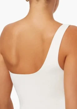 One Shoulder O ring One Piece in Off White