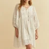 Oversized White Embroidered Dress Adela