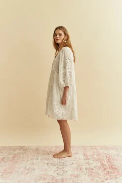 Oversized White Embroidered Dress Adela