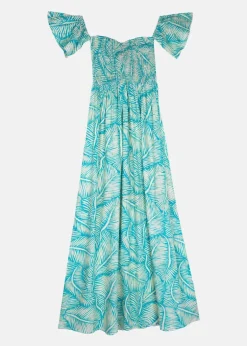 Palm Aqua Maxi Dress