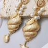 Pearl Shell Pendant Earrings