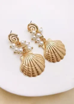 Pearl Shell Pendant Earrings