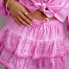 Pink Embroidery Skort Poupette
