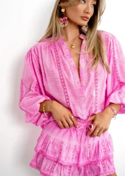 Pink Embroidery Top Poupette