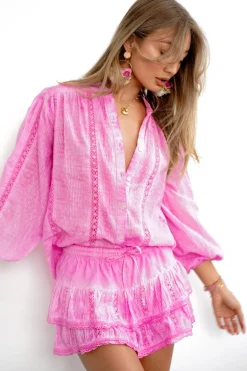 Pink Embroidery Top Poupette