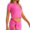 Pink Short Sleeved Mesh T-shirt