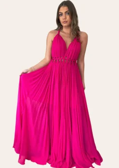 Pleated Grecian Maxi Gown