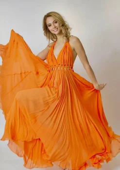 Pleated Grecian Maxi Gown