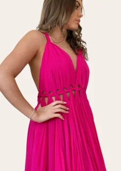 Pleated Grecian Maxi Gown