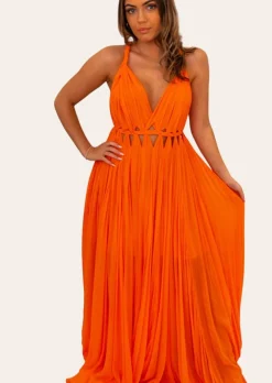 Pleated Grecian Maxi Gown