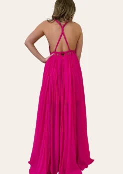 Pleated Grecian Maxi Gown