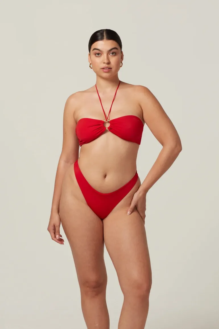 Red Bandeau Bikini Top Acapulco