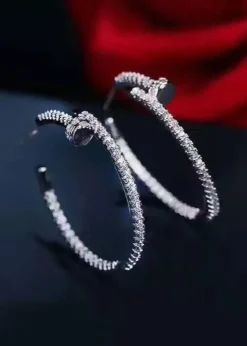 Rhinestone Hoop Earrings Juste