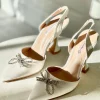 Rosie Crystal Embellished Satin Pumps in White