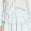 Ruffle Mini Skirt in Light Blue Hand Dye